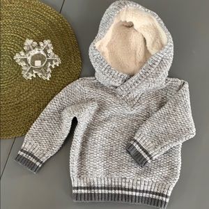 Knit Sherpa lined Hoodie